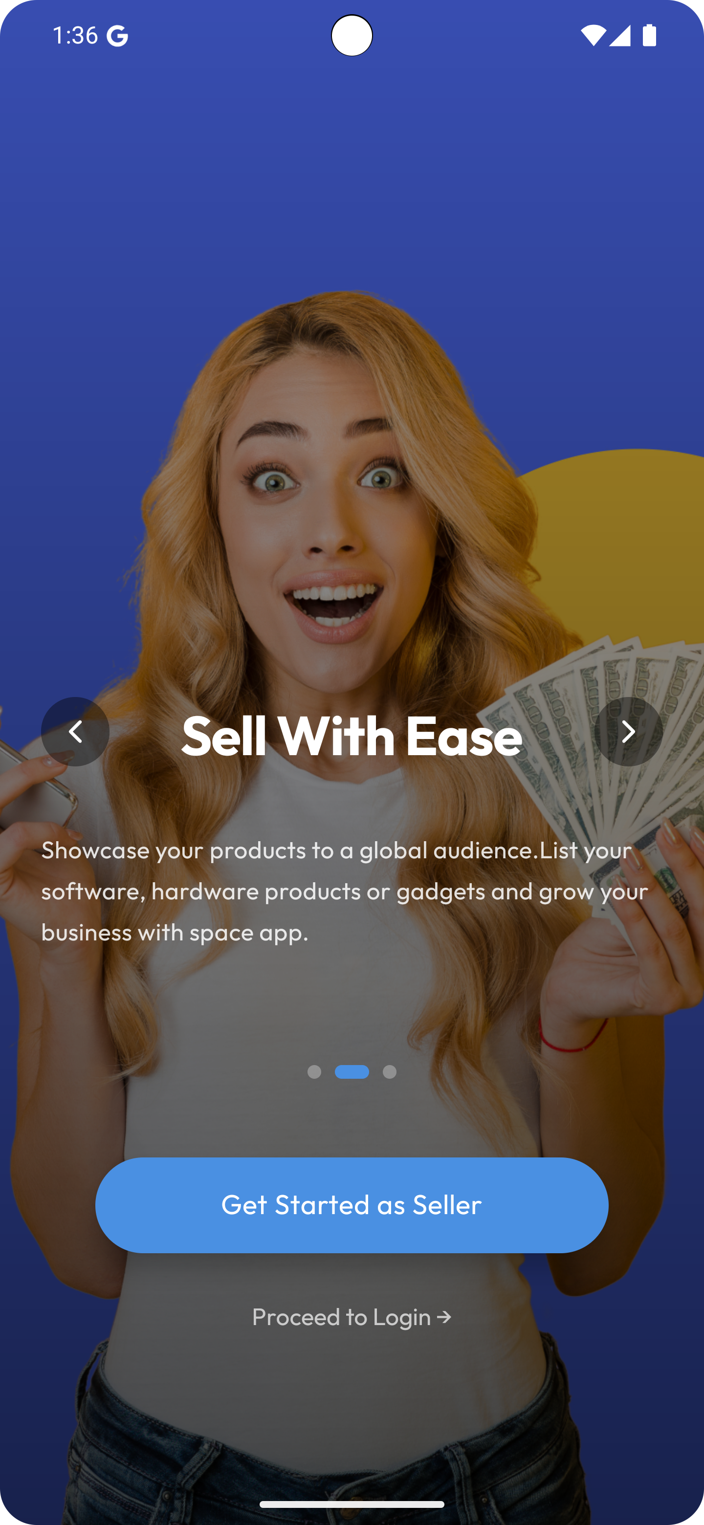 Seller Welcome Screen